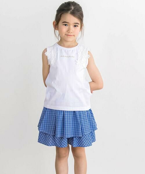 BeBe Petits Pois Vert / ベベ プチ ポワ ヴェール Tシャツ | 【店舗限定】フラワーレース ノースリーブトップス(100〜160cm) | 詳細3