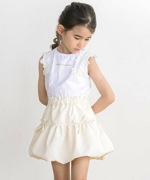 BeBe Petits Pois Vert / ベベ プチ ポワ ヴェール Tシャツ | 【店舗限定】フラワーレース ノースリーブトップス(100〜160cm) | 詳細4