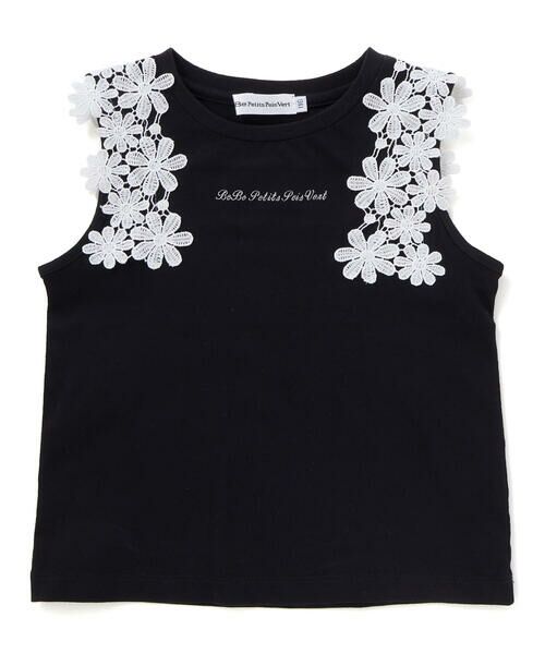 BeBe Petits Pois Vert / ベベ プチ ポワ ヴェール Tシャツ | 【店舗限定】フラワーレース ノースリーブトップス(100〜160cm) | 詳細17