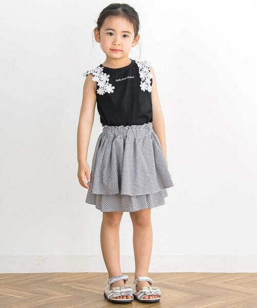 BeBe Petits Pois Vert / ベベ プチ ポワ ヴェール Tシャツ | 【店舗限定】フラワーレース ノースリーブトップス(100〜160cm) | 詳細14