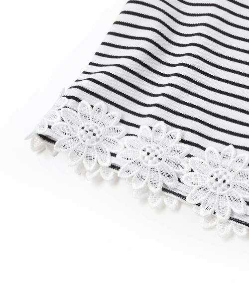 BeBe Petits Pois Vert / ベベ プチ ポワ ヴェール Tシャツ | 【店舗限定】ボーダー花レースTシャツ(95~160cm) | 詳細10