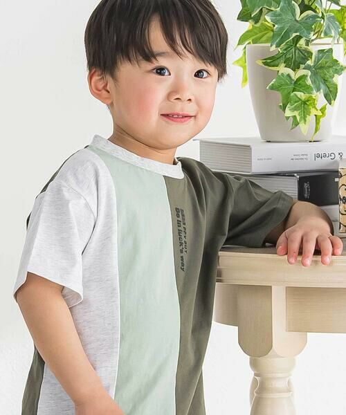 BeBe Petits Pois Vert / ベベ プチ ポワ ヴェール Tシャツ | 【店舗限定】配色切り替え天竺Tシャツ(95~160cm) | 詳細8