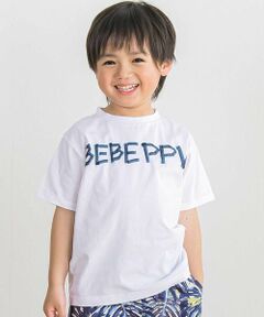 BeBe Petits Pois Vert / ベベ プチ ポワ ヴェール Tシャツ | 【店舗限定】フロッキープリントロゴ天竺Tシャツ(95~150cm)