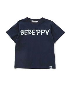 BeBe Petits Pois Vert / ベベ プチ ポワ ヴェール Tシャツ | 【店舗限定】フロッキープリントロゴ天竺Tシャツ(95~150cm)