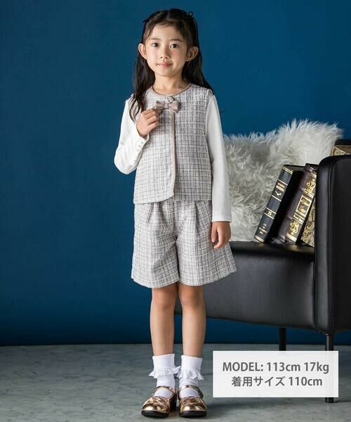 BeBe Petits Pois Vert / ベベ プチ ポワ ヴェール その他トップス | リボンツイードセットアップ(95~160cm) | 詳細18