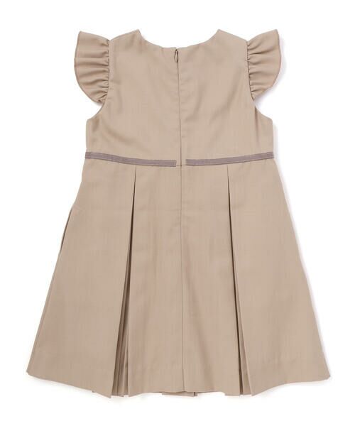 BeBe Petits Pois Vert / ベベ プチ ポワ ヴェール ミニ丈・ひざ丈ワンピース | フリル付きタックリボンポイントジャンパースカート(95~150cm) | 詳細5