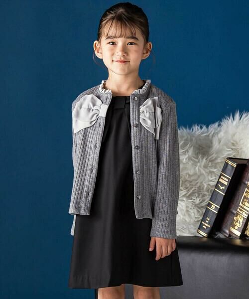 BeBe Petits Pois Vert / ベベ プチ ポワ ヴェール カーディガン・ボレロ | シフォンリボンキラリブ長袖カーディガン(95~150cm) | 詳細2