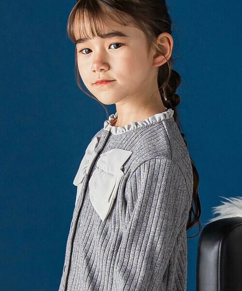 BeBe Petits Pois Vert / ベベ プチ ポワ ヴェール カーディガン・ボレロ | シフォンリボンキラリブ長袖カーディガン(95~150cm) | 詳細5