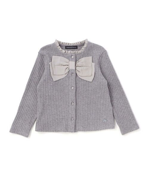 BeBe Petits Pois Vert / ベベ プチ ポワ ヴェール カーディガン・ボレロ | シフォンリボンキラリブ長袖カーディガン(95~150cm) | 詳細6