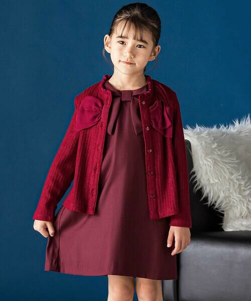 BeBe Petits Pois Vert / ベベ プチ ポワ ヴェール カーディガン・ボレロ | シフォンリボンキラリブ長袖カーディガン(95~150cm) | 詳細10