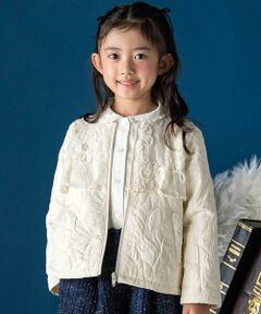 BeBe Petits Pois Vert / ベベ プチ ポワ ヴェール ブルゾン | フラワーキルトレースブルゾン(95~150cm)