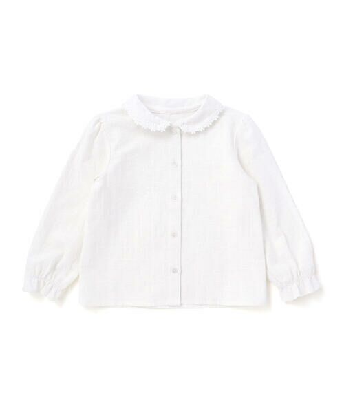 BeBe Petits Pois Vert / ベベ プチ ポワ ヴェール シャツ・ブラウス | フラワージャガードブラウス(95~140cm) | 詳細4