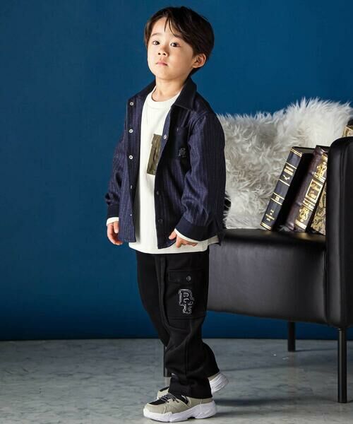 BeBe Petits Pois Vert / ベベ プチ ポワ ヴェール シャツ・ブラウス | ストライプ長袖ジャケットシャツ(95~150cm) | 詳細3