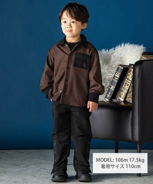 BeBe Petits Pois Vert / ベベ プチ ポワ ヴェール シャツ・ブラウス | ストライプ長袖ジャケットシャツ(95~150cm) | 詳細6