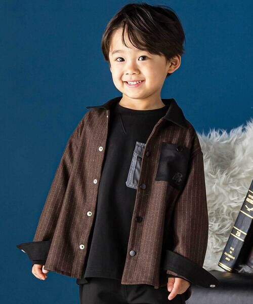 BeBe Petits Pois Vert / ベベ プチ ポワ ヴェール シャツ・ブラウス | ストライプ長袖ジャケットシャツ(95~150cm) | 詳細7