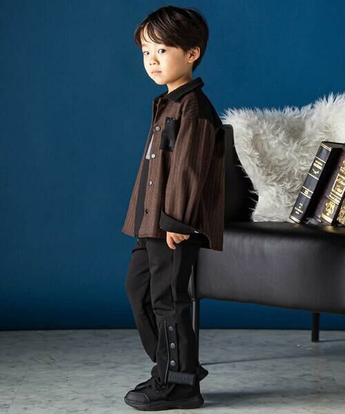 BeBe Petits Pois Vert / ベベ プチ ポワ ヴェール シャツ・ブラウス | ストライプ長袖ジャケットシャツ(95~150cm) | 詳細8