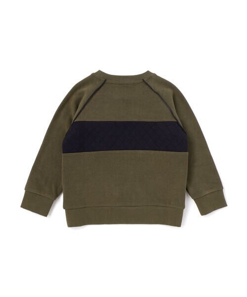 BeBe Petits Pois Vert / ベベ プチ ポワ ヴェール スウェット | ニットリブ&キルト切り替えラグラントレーナー(95~150cm) | 詳細11