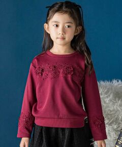 BeBe Petits Pois Vert / ベベ プチ ポワ ヴェール スウェット | フラワーレーストレーナー(95~150cm)