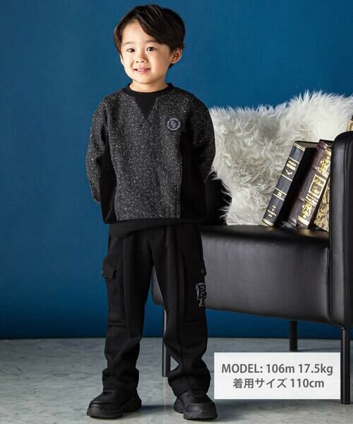 BeBe Petits Pois Vert / ベベ プチ ポワ ヴェール カーゴパンツ | ストレッチポンチカーゴロングパンツ(95~160cm) | 詳細1