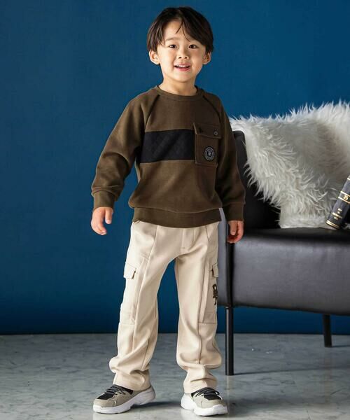 BeBe Petits Pois Vert / ベベ プチ ポワ ヴェール カーゴパンツ | ストレッチポンチカーゴロングパンツ(95~160cm) | 詳細7