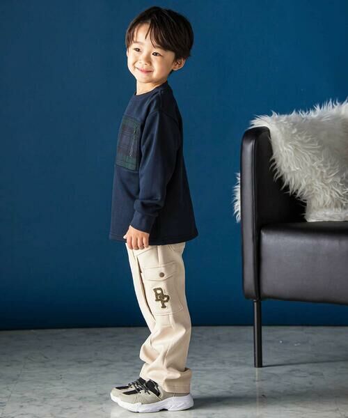 BeBe Petits Pois Vert / ベベ プチ ポワ ヴェール カーゴパンツ | ストレッチポンチカーゴロングパンツ(95~160cm) | 詳細8