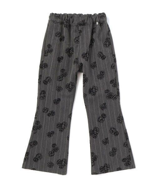 BeBe Petits Pois Vert / ベベ プチ ポワ ヴェール その他パンツ | ローズストライプフレアロングパンツ(95~150cm) | 詳細3