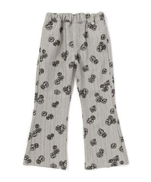 BeBe Petits Pois Vert / ベベ プチ ポワ ヴェール その他パンツ | ローズストライプフレアロングパンツ(95~150cm) | 詳細14