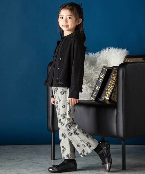 BeBe Petits Pois Vert / ベベ プチ ポワ ヴェール その他パンツ | ローズストライプフレアロングパンツ(95~150cm) | 詳細12