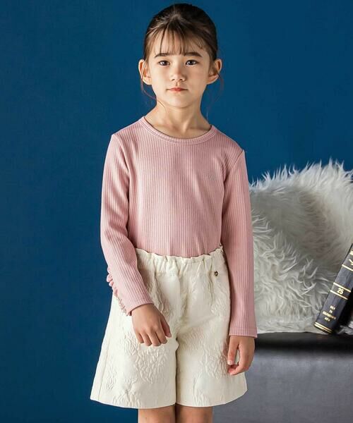 BeBe Petits Pois Vert / ベベ プチ ポワ ヴェール ショート・ハーフ・半端丈パンツ | 花柄ジャガードキュロット(95~150cm) | 詳細3