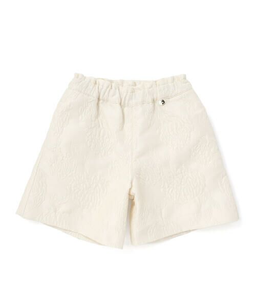 BeBe Petits Pois Vert / ベベ プチ ポワ ヴェール ショート・ハーフ・半端丈パンツ | 花柄ジャガードキュロット(95~150cm) | 詳細4