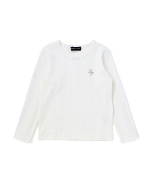 BeBe Petits Pois Vert / ベベ プチ ポワ ヴェール Tシャツ | パールフリルリブ長袖トップス(95~150cm) | 詳細3