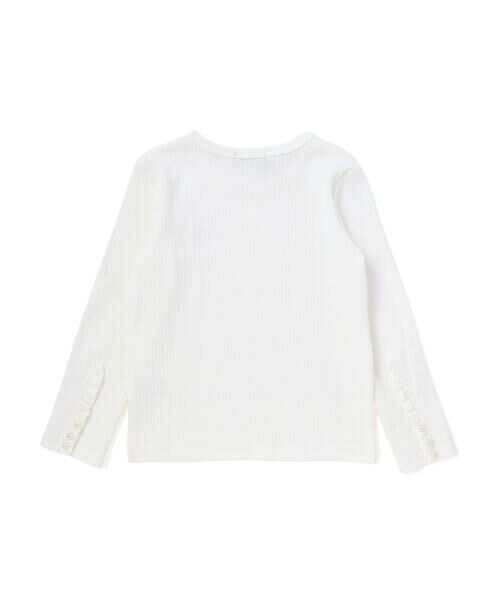 BeBe Petits Pois Vert / ベベ プチ ポワ ヴェール Tシャツ | パールフリルリブ長袖トップス(95~150cm) | 詳細4