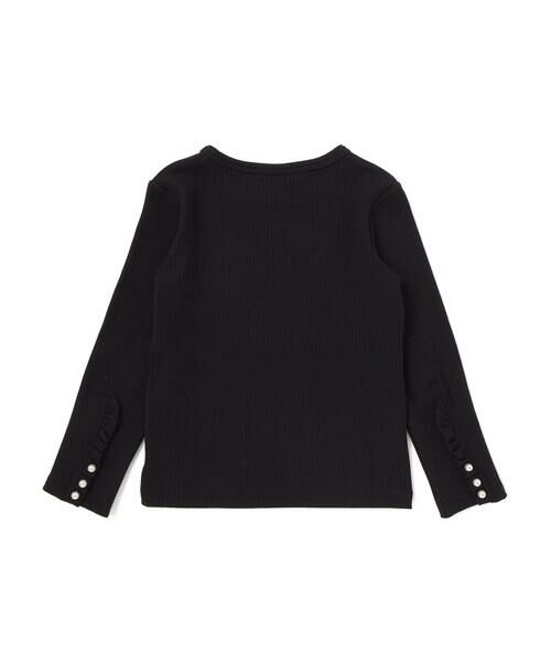 BeBe Petits Pois Vert / ベベ プチ ポワ ヴェール Tシャツ | パールフリルリブ長袖トップス(95~150cm) | 詳細12