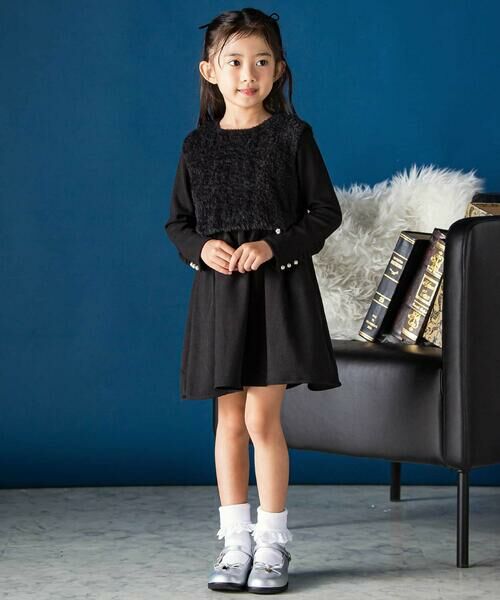 BeBe Petits Pois Vert / ベベ プチ ポワ ヴェール Tシャツ | パールフリルリブ長袖トップス(95~150cm) | 詳細8
