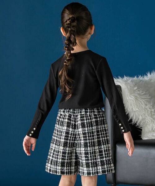 BeBe Petits Pois Vert / ベベ プチ ポワ ヴェール Tシャツ | パールフリルリブ長袖トップス(95~150cm) | 詳細10