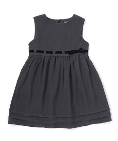 BeBe Petits Pois Vert / ベベ プチ ポワ ヴェール ドレス | 【店舗限定】編み込みリボンジャンパースカート(95~160cm)