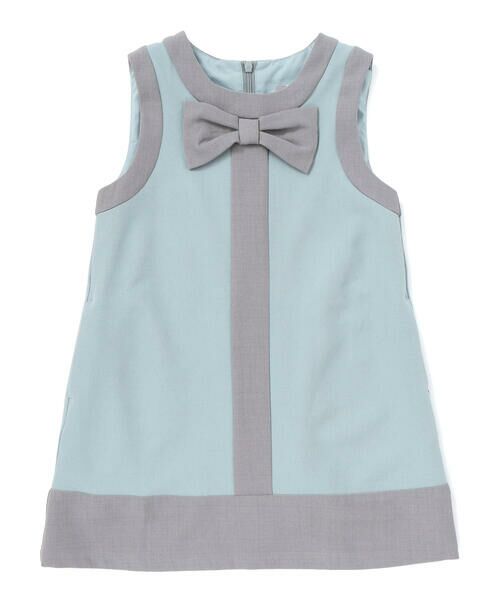 BeBe Petits Pois Vert / ベベ プチ ポワ ヴェール ドレス | 【店舗限定】配色リボンジャンパースカート(95~150cm) | 詳細5