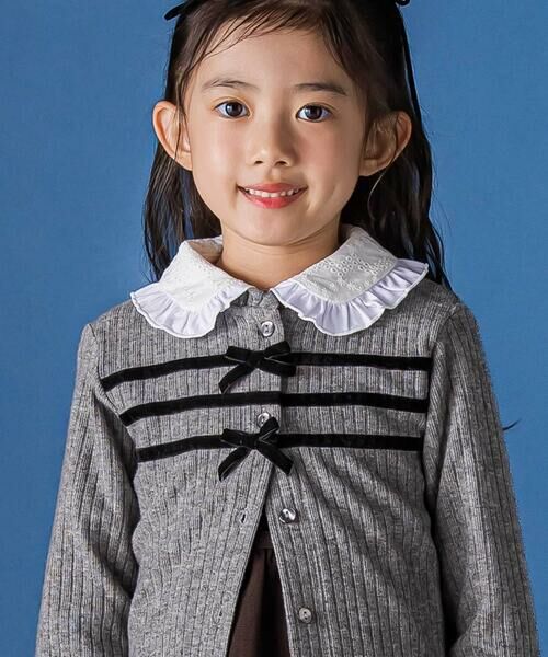 BeBe Petits Pois Vert / ベベ プチ ポワ ヴェール カーディガン・ボレロ | 【店舗限定】リボンリブニットカーディガン(95~150cm) | 詳細7