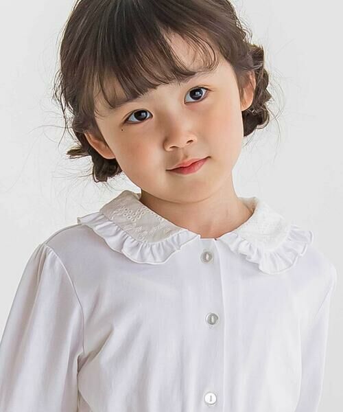 BeBe Petits Pois Vert / ベベ プチ ポワ ヴェール シャツ・ブラウス | 【店舗限定】襟花レースブラウス(95~150cm) | 詳細2