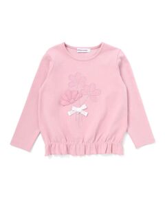 BeBe Petits Pois Vert / ベベ プチ ポワ ヴェール スウェット | 【店舗限定】花パッチワークポンチトレーナー(95~150cm)