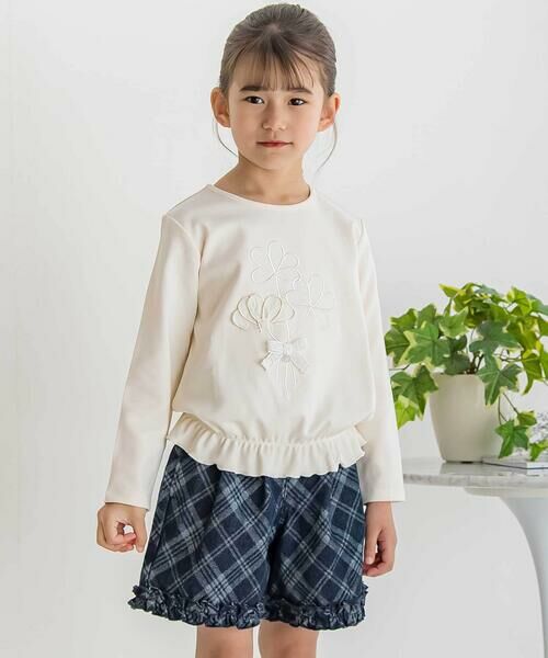 BeBe Petits Pois Vert / ベベ プチ ポワ ヴェール スウェット | 【店舗限定】花パッチワークポンチトレーナー(95~150cm) | 詳細3