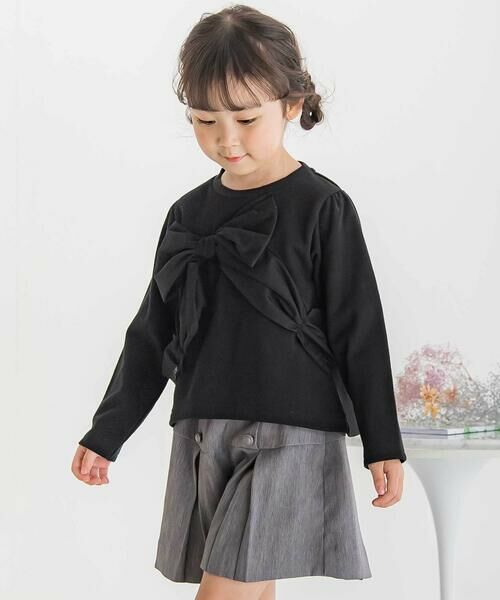 BeBe Petits Pois Vert / ベベ プチ ポワ ヴェール スウェット | 【店舗限定】リボンポイント裏毛トレーナー(95~160cm) | 詳細2