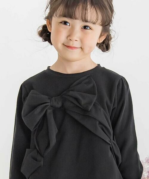 BeBe Petits Pois Vert / ベベ プチ ポワ ヴェール スウェット | 【店舗限定】リボンポイント裏毛トレーナー(95~160cm) | 詳細3