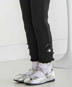 BeBe Petits Pois Vert / ベベ プチ ポワ ヴェール レギンス・スパッツ | 【店舗限定】フリルリブレギンス(95~150cm)