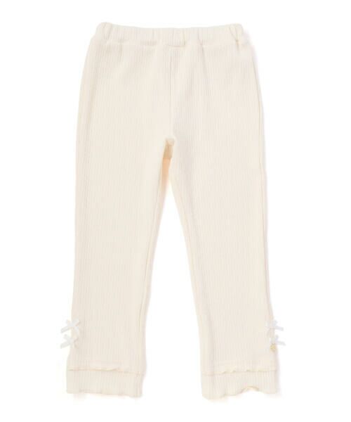 BeBe Petits Pois Vert / ベベ プチ ポワ ヴェール レギンス・スパッツ | 【店舗限定】フリルリブレギンス(95~150cm)（オフホワイト）