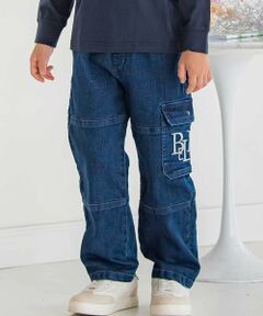 BeBe Petits Pois Vert / ベベ プチ ポワ ヴェール デニムパンツ | 【店舗限定】カーゴ刺しゅうストレッチデニムパンツ(95~160cm)