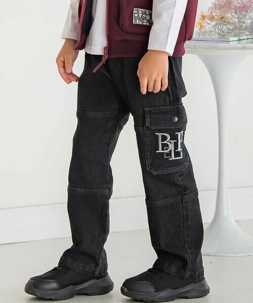 BeBe Petits Pois Vert / ベベ プチ ポワ ヴェール デニムパンツ | 【店舗限定】カーゴ刺しゅうストレッチデニムパンツ(95~160cm) | 詳細3