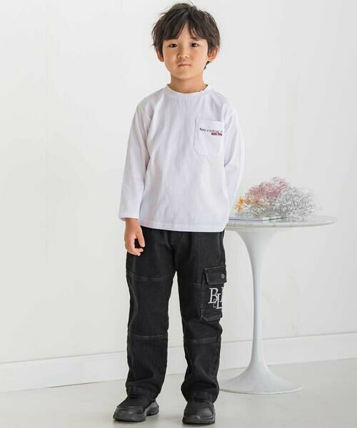 BeBe Petits Pois Vert / ベベ プチ ポワ ヴェール デニムパンツ | 【店舗限定】カーゴ刺しゅうストレッチデニムパンツ(95~160cm) | 詳細4