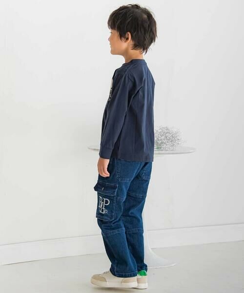 BeBe Petits Pois Vert / ベベ プチ ポワ ヴェール デニムパンツ | 【店舗限定】カーゴ刺しゅうストレッチデニムパンツ(95~160cm) | 詳細18