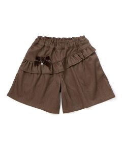 BeBe Petits Pois Vert / ベベ プチ ポワ ヴェール ショート・ハーフ・半端丈パンツ | 【店舗限定】フリルリボンキュロットパンツ(95~150cm)
